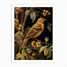 Dark And Moody Botanical Yellowhammer 2 Art Print