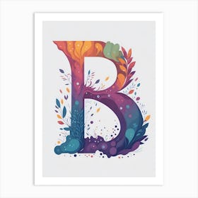 Colorful Letter B Illustration 2 Art Print