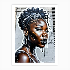 Graffiti Mural Of Beautiful Black Woman 402 Art Print