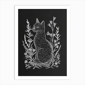 Sokoke Cat Minimalist Illustration 2 Art Print