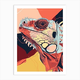 Rhinoceros Iguana Abstract Modern Illustration 7 Art Print