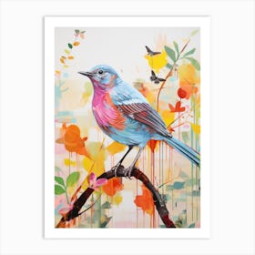Colourful Bird Painting Mockingbird 3 Art Print