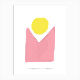 Pink And Yellow Abstract Shapes Art Print