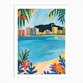 Travel Poster Happy Places Honolulu 4 Art Print