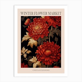 Chrysanthemums 11 Winter Flower Market Poster Art Print