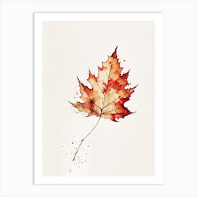 Maple Leaf Minimalist Watercolour 5 Art Print