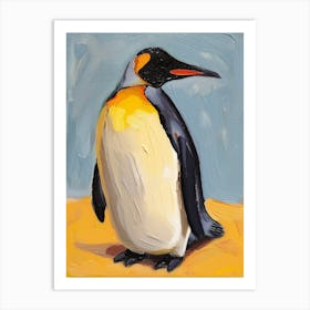 King Penguin Bartolom Island Colour Block Painting 3 Art Print