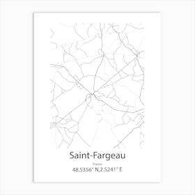 Saint Fargeau,France Minimalist Map Art Print