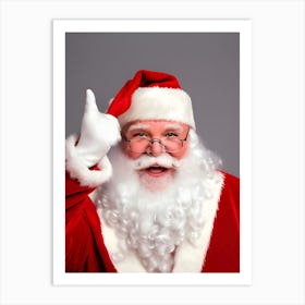 Santa Claus Giving Thumbs Up~Reimagined Art Print