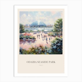 Odaiba Seaside Park Tokyo Vintage Cezanne Inspired Poster Art Print