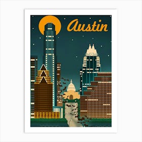 Austin Cityscape Art Print