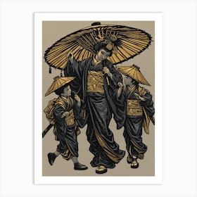 Edo Period Japanese Family Art Print