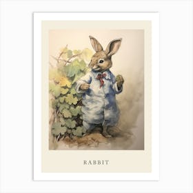 Beatrix Potter Inspired  Animal Watercolour Rabbit 2 Art Print