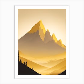 Misty Mountains Vertical Composition In Yellow Tone 5 Art Print