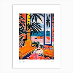 Miami Beach Florida Matisse Style 3 Watercolour Travel Poster Art Print