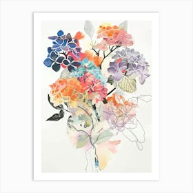 Hydrangea 6 Collage Flower Bouquet Art Print