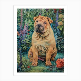 Chinese Shar Pei Acrylic Painting 1 Art Print