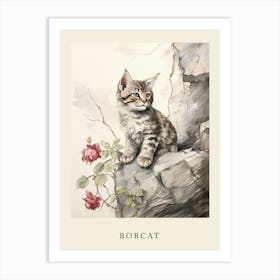 Beatrix Potter Inspired  Animal Watercolour Bobcat 2 Art Print