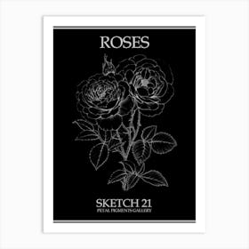 Roses Sketch 21 Poster Inverted Art Print