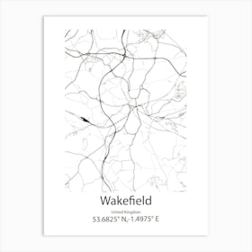 Wakefield,United Kingdom Minimalist Map Art Print