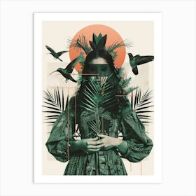 Woman With Birds 5 Art Print