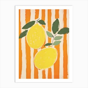 Lemons and Stripes Poster Art Print