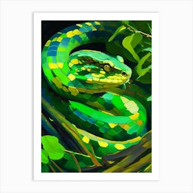 Cuban Green Snake Painting Art Print