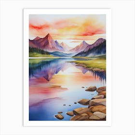 Sunset By The Lake 8 Art Print