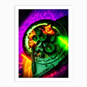 Neon Clock Art Print