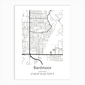 Bardmoor,United States Minimalist Map 1 Art Print