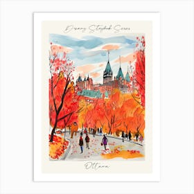 Poster Of Ottawa, Dreamy Storybook Illustration 2 Art Print