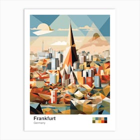 Frankfurt, Germany, Geometric Illustration 1 Poster Art Print