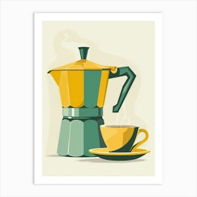 Vintage Coffee Pot And Cup Art Print