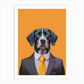 Dog In A Suit Art Print