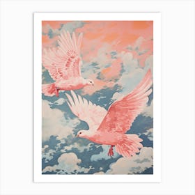 Vintage Japanese Inspired Bird Print Pigeon 2 Art Print