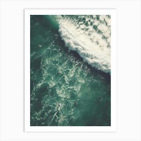 Aerial View Of Surfers In The Ocean 1 Art Print