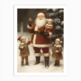 Santa Claus With Children 2 Art Print