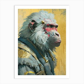 Baboon Precisionist Illustration 1 Art Print