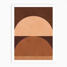 Brown geometric art 2 Art Print