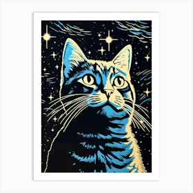 Stardust Safari, Psychedelic Cats series Art Print