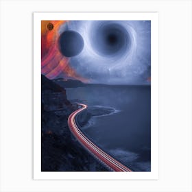 Traffic Road To Black Hole Art Print