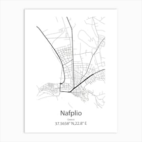 Nafplio,Greece Minimalist Map Art Print