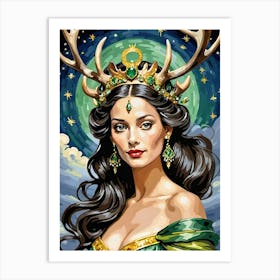 The Deer Queen Art Print