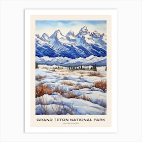 Grand Teton National Park United States 4 Poster Art Print