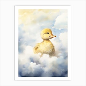 Cute Duckling In The Cloud 2 Art Print