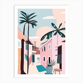 Canggu Indonesia Muted Pastel Tropical Destination Art Print