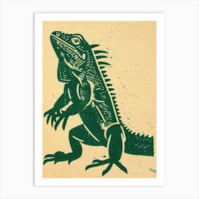 Iguana Bold Block 6 Art Print