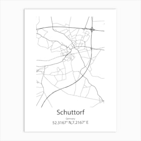 Schuttorf,Germany Minimalist Map Art Print