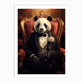 Panda Art In Art Deco Style 3 Art Print