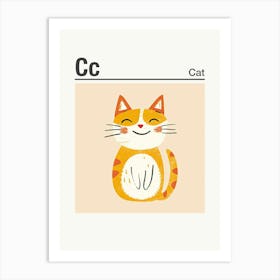 Animals Alphabet Cat 3 Art Print